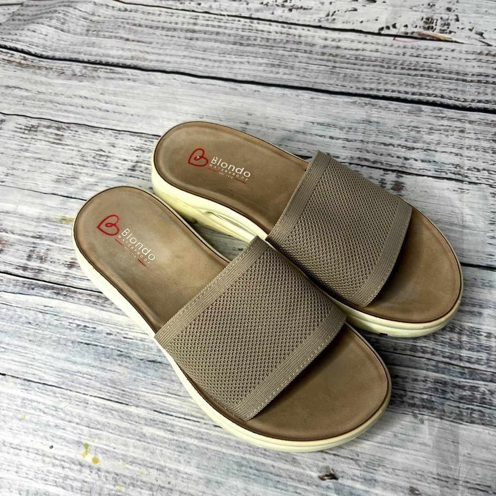 Blondo Waterproof Knit Annie Sport Sandals Tan 6.5